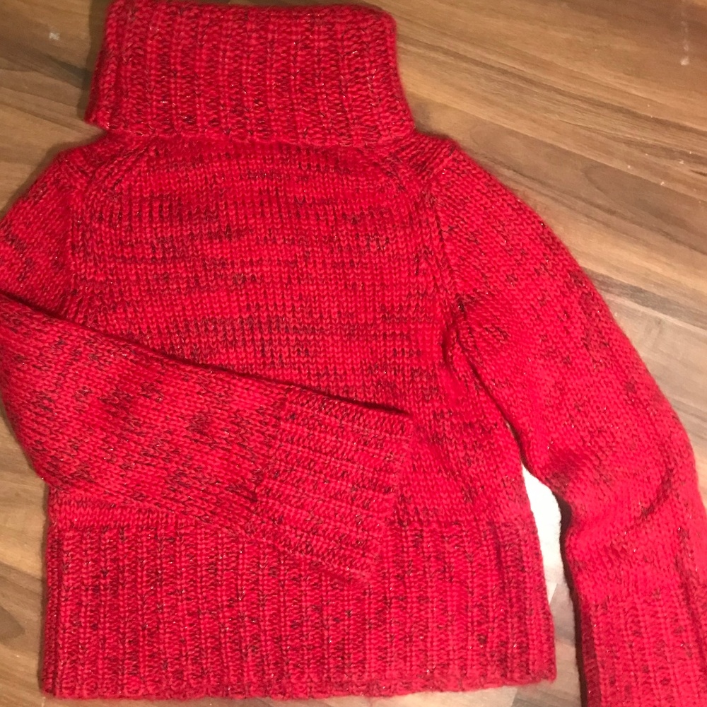 EXPRESS Chunky Cowl Neck Red Wool Blend Sweater XL